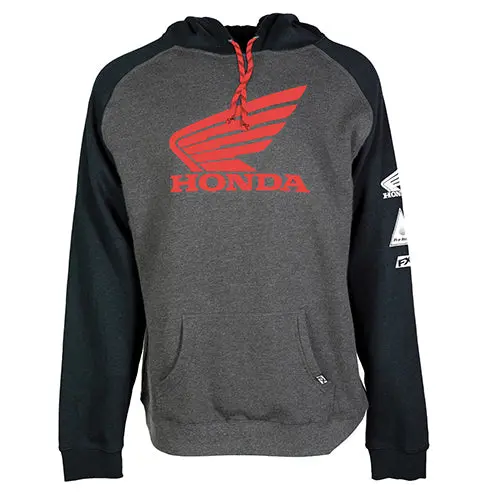 Factory Effex Honda Wing Pullover Sweatshirt Charcoal Black (M)#22-88302 1