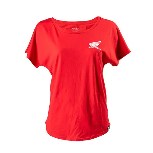 Factory Effex Honda Wing Women's Dolman Shirt Red (Xl)#22-87356 1
