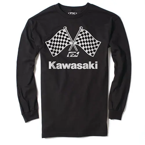 Factory Effex Kawasaki Checker Long Sleeve T-Shirt / Black M#23-87112 1