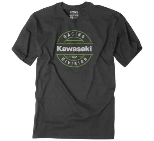 Factory Effex Kawasaki Division T-Shirt Heather Charcoal 2Xl#25-87108 1