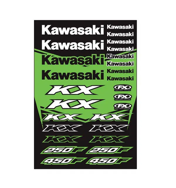 Factory Effex Kawasaki Factory Sticker Sheets Kawasaki Kx#22-68130 1