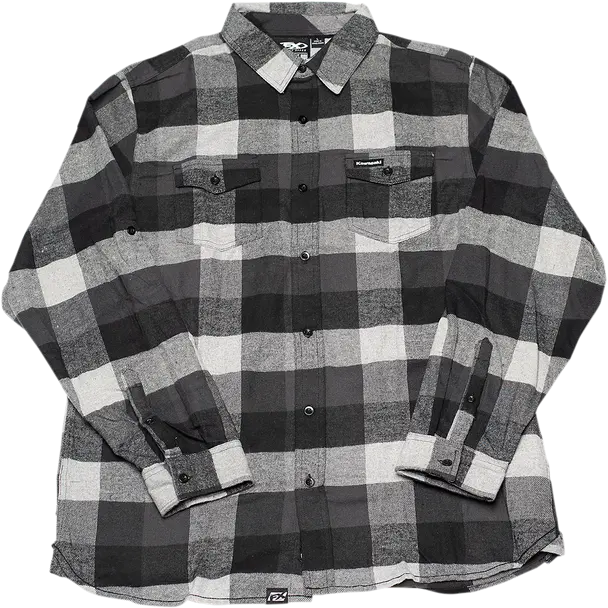 Factory Effex Kawasaki Flannel Shirt Black/Gray 2Xl#22-85128 1