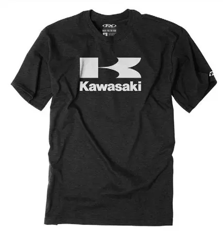 Factory Effex Kawasaki Flying K T-Shirt Heather Charcoal (M)#22-87112 1