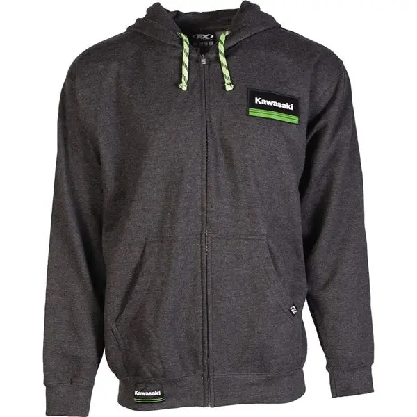 Factory Effex Kawasaki Lines Zip Hoody Xxl Charcoal#22-88118 1