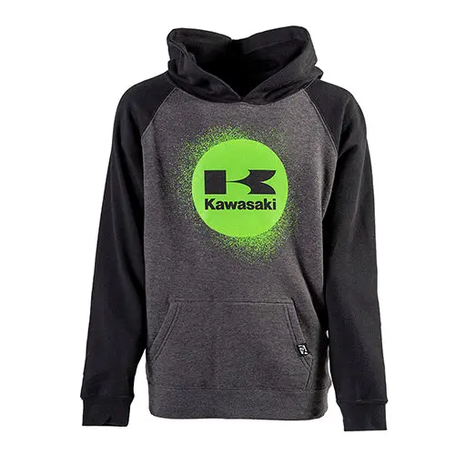 Factory Effex Kawasaki Splat Youth Pullover Hoodie Black-Gray (S)#22-88140 1