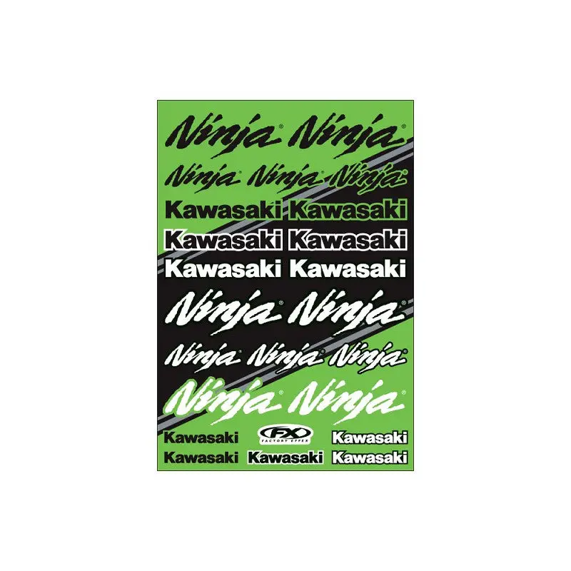 Factory Effex Kawasaki Sport Bike Sticker Sheet#22-68134 1