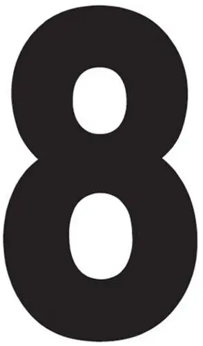Factory Effex Mini Pro Number 8 Black 4"#04-2578 1