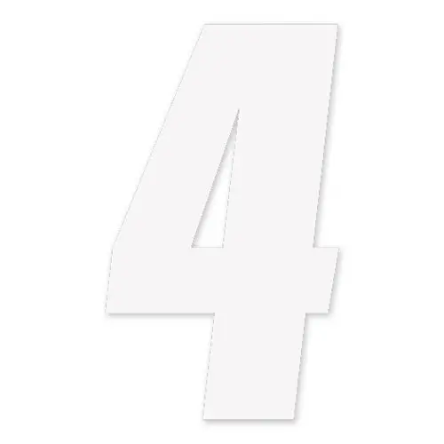 Factory Effex Numbers Factory 2015 4" White 4#08-90014 1