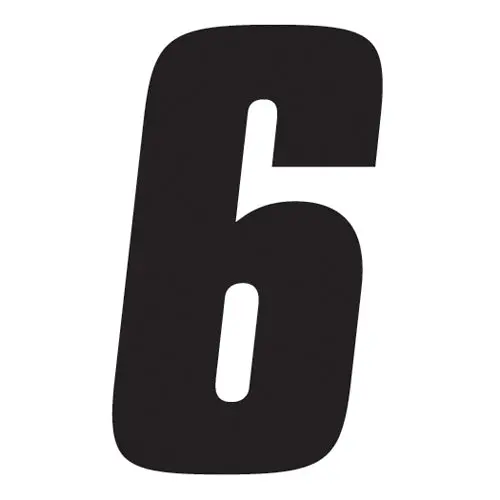 Factory Effex Numbers Factory 2015 6" Black 6#08-90046 1