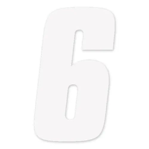 Factory Effex Numbers Factory 2015 6" White 6#08-90056 1