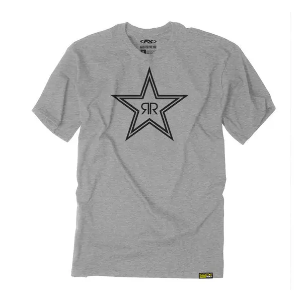 Factory Effex Rockstar Outline T- Shirt / Heather Grey (L)#21-87634 1
