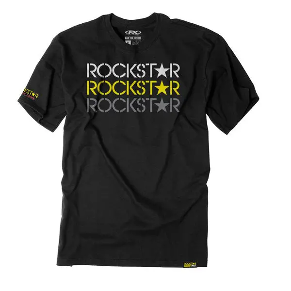 Factory Effex Rockstar Three-Peat T- Shirt / Black (Xxl)#21-87608 1