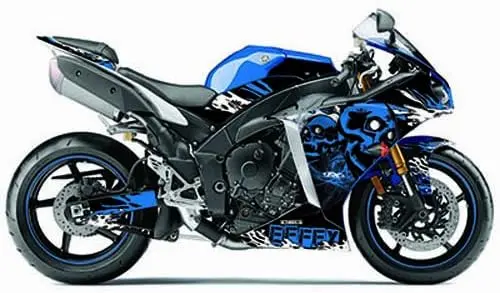 Factory Effex Skull Series Blue Complete Street Bike Graphic Kit#17-18212-Ss 1