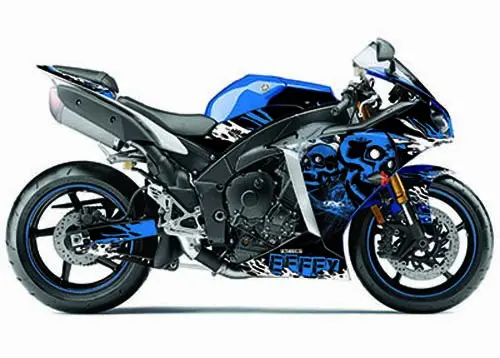 Factory Effex Skull Series Blue Complete Street Bike Graphic Kit#17-18220-Ss 1