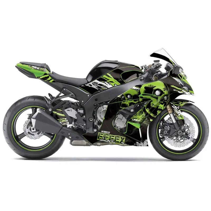 Factory Effex Skull Series Green Complete Street Bike Graphic Kit#17-18112-Ss 1
