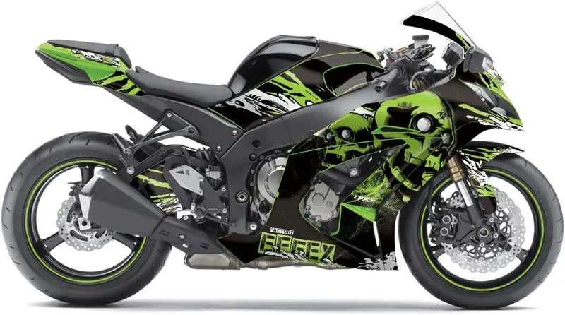 Factory Effex Skull Series Green Complete Street Bike Graphic Kit#17-18124-Ss 1