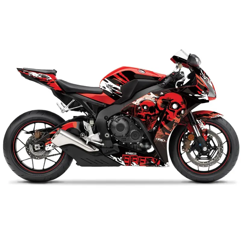 Factory Effex Skull Series Red Complete Street Bike Graphic Kit#17-18320-Ss 1
