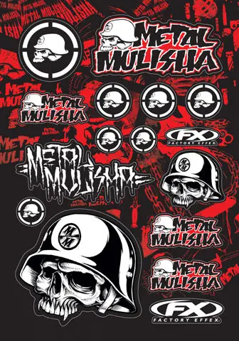 Factory Effex Sponsor/Logo Sticker Sheets Metal Mulisha 2015#14-68050 1