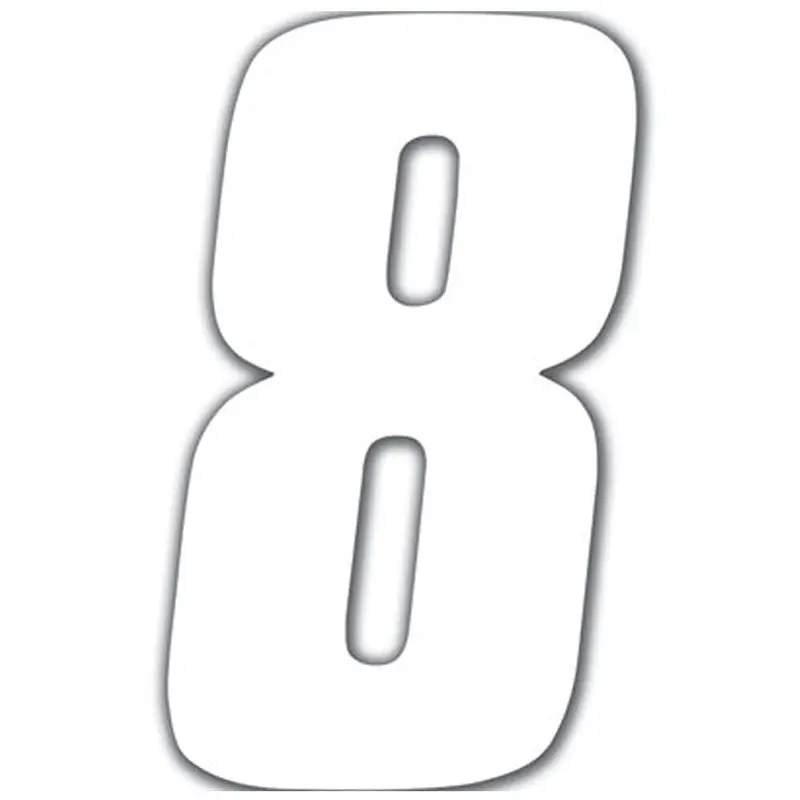 Factory Effex Standard Number Graphics White 6"#02-4468 1