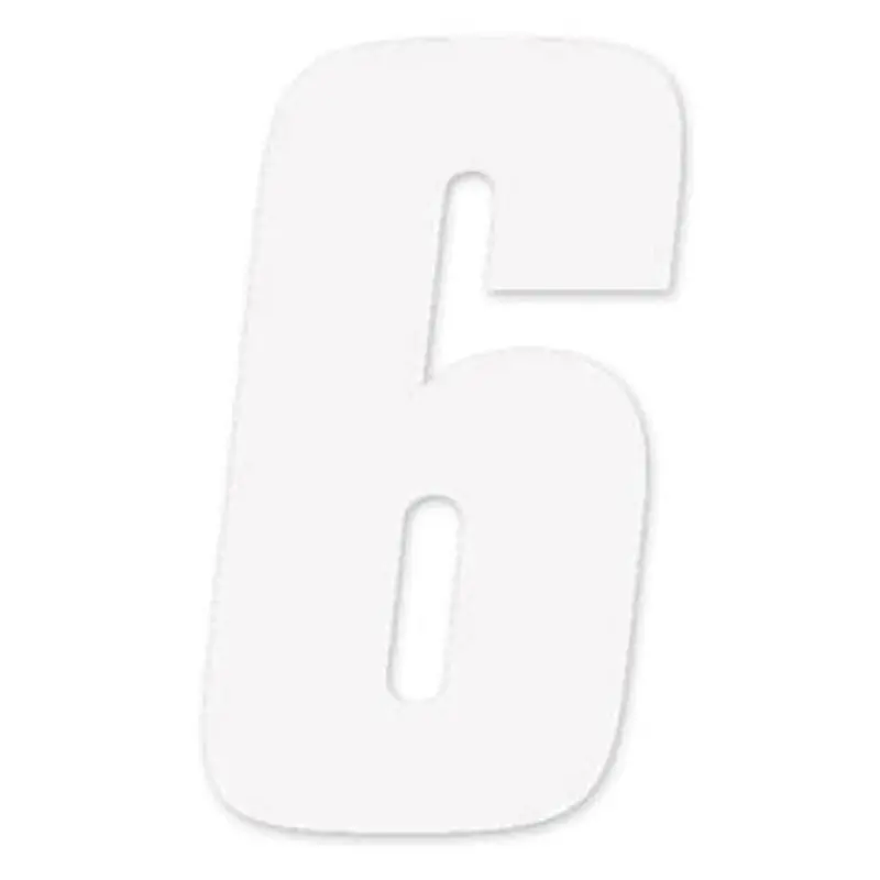 Factory Effex Standard Number Graphics White 8"#02-4486 1