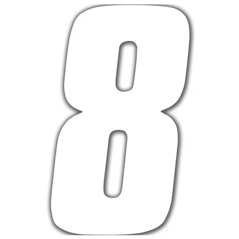 Factory Effex Standard Number Graphics White 8"#02-4488 1
