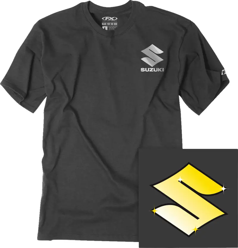 Factory Effex Suzuki Bling T-Shirt Heather Charcoal 2Xl#27-87418 1