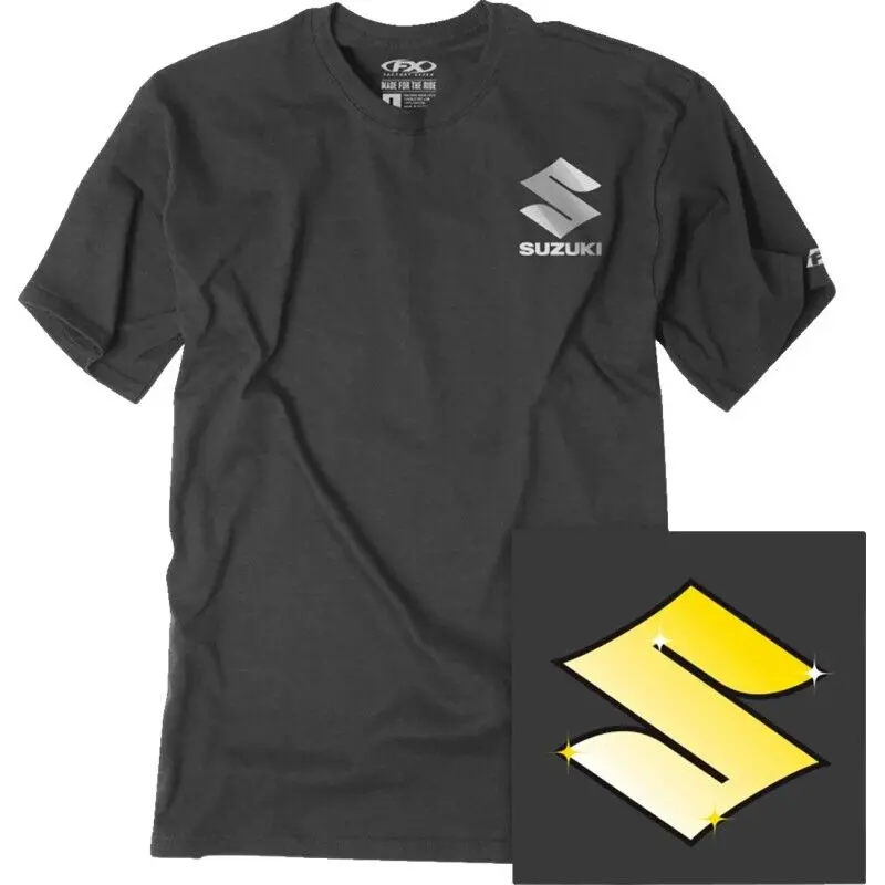 Factory Effex Suzuki Bling T-Shirt Medium Heather Charcoal#27-87412 1