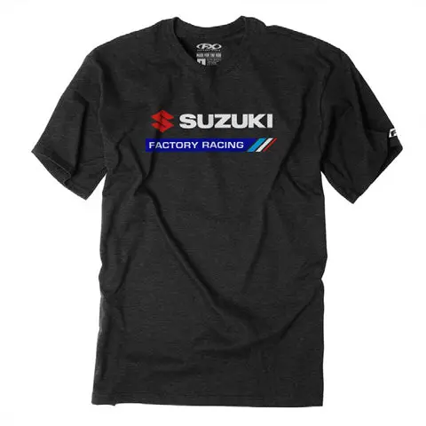 Factory Effex Suzuki Factory Racing T-Shirt Heather Black (Xxl)#22-87408 1
