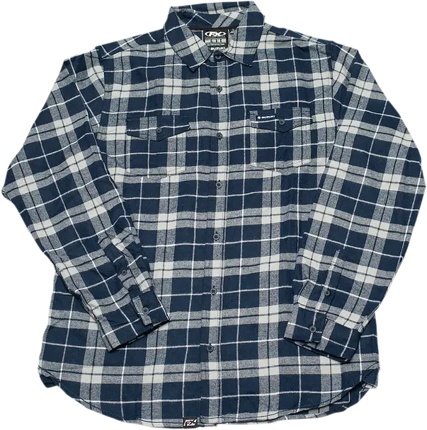 Factory Effex Suzuki Flannel Shirt Navy/Gray Xl#22-85426 1