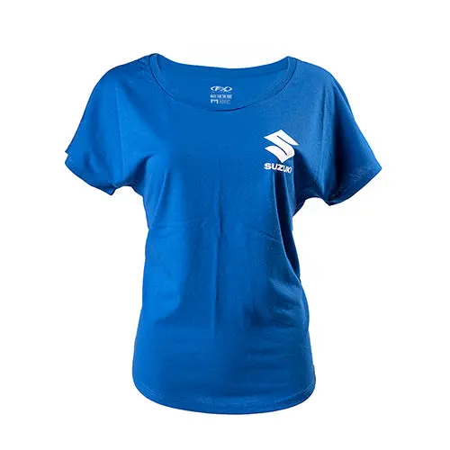 Factory Effex Suzuki Icon Women's Dolman T-Shirt Royal Blue (S)#22-87440 1