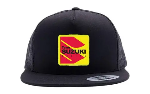 Factory Effex Suzuki Racing Snapback Hat Black/Grey Mesh Os#22-86402 1