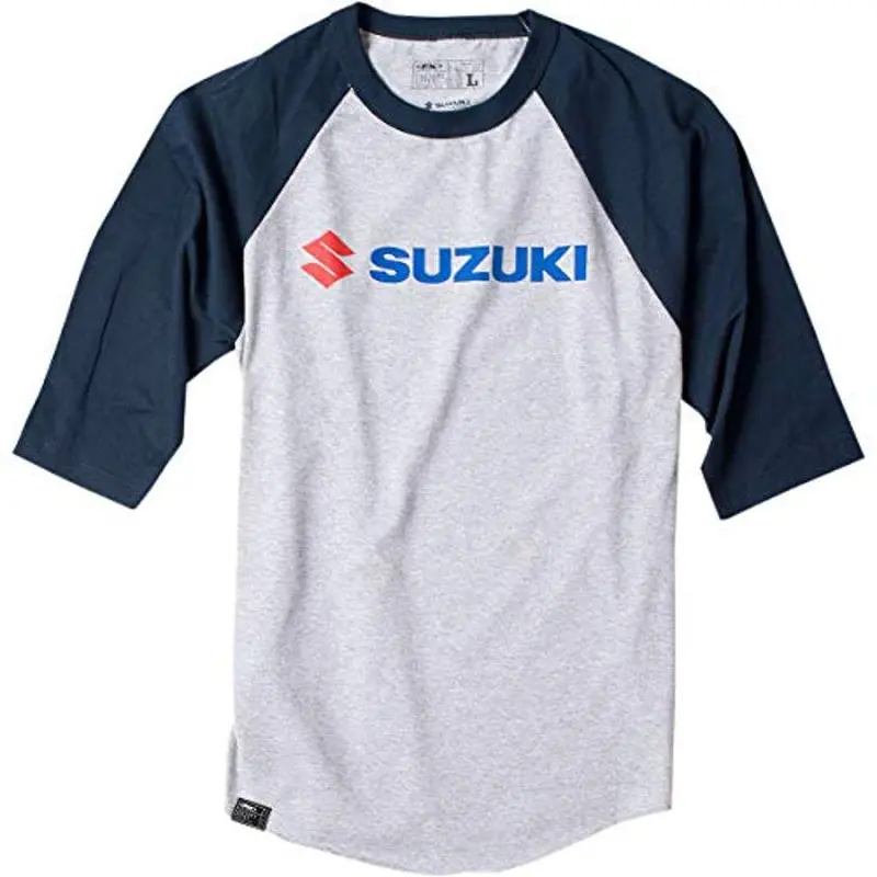 Factory Effex Suzuki Raglan Baseball Shirt (Heather Gray/Black, Xxl)#17-87428 1