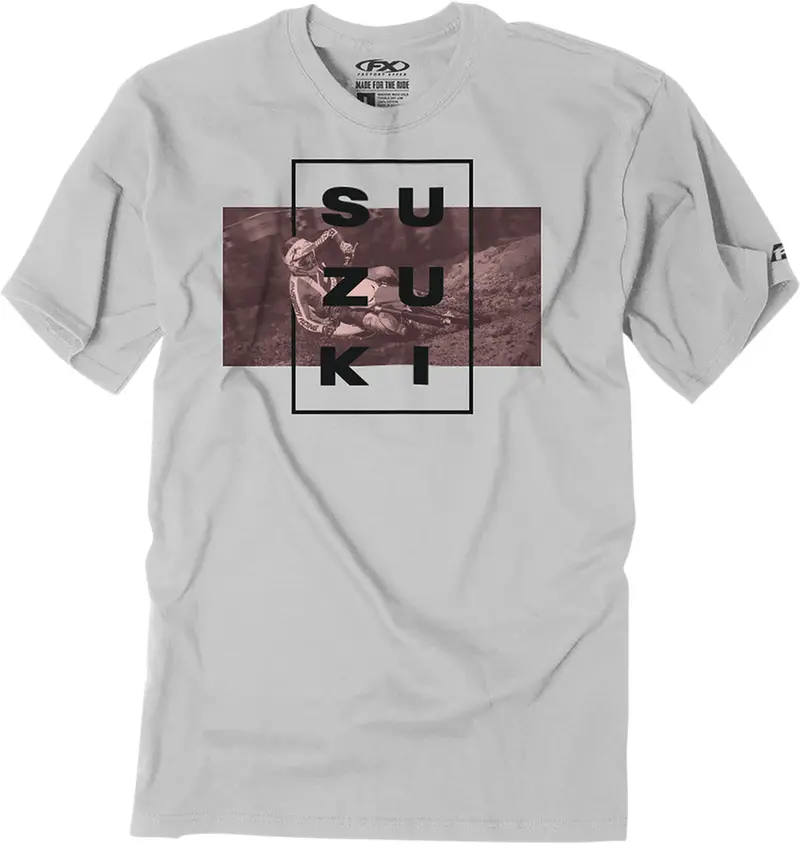 Factory Effex Suzuki Rider T-Shirt Large Grey#25-87404 1