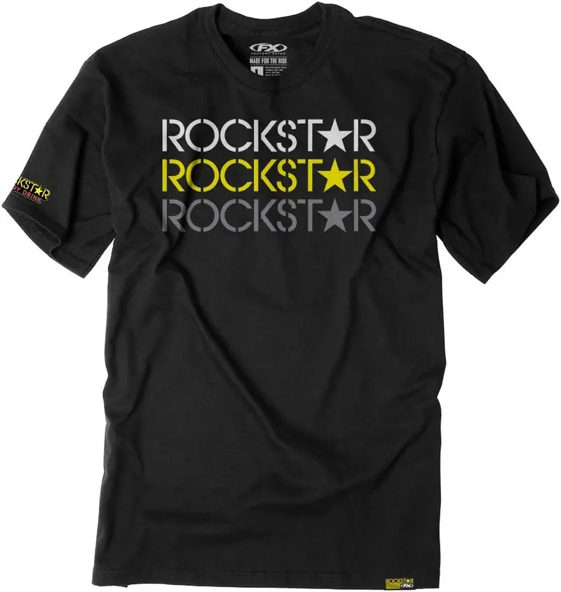 Factory Effex Unisex-Adult Rockstar Three-Peat T-Shirt (Black, Large)#21-87604 1