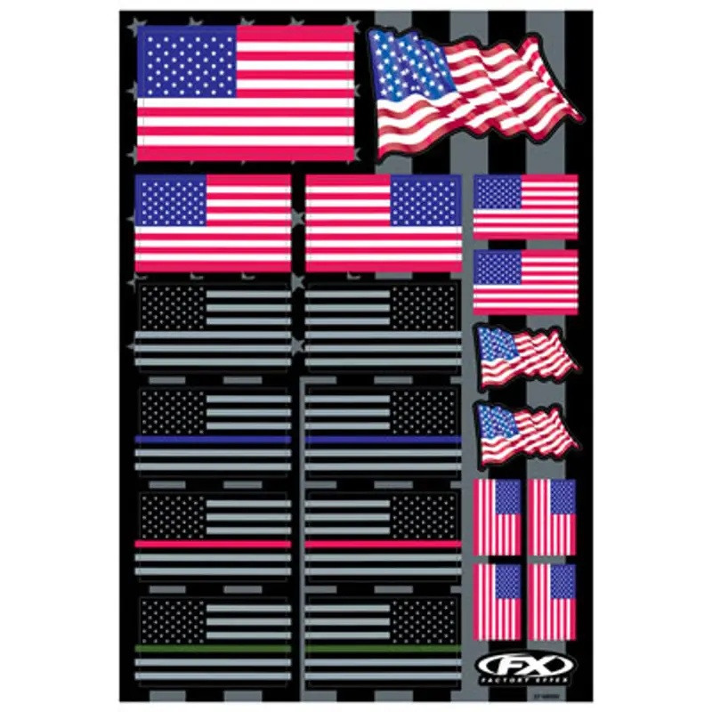 Factory Effex Us Flag Logo Sticker Kit#28-90016 1