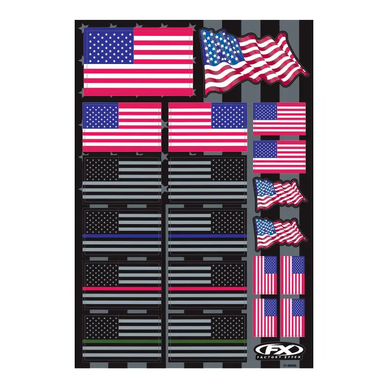 Factory Effex Usa Flag Sticker Sheet#27-68000 1