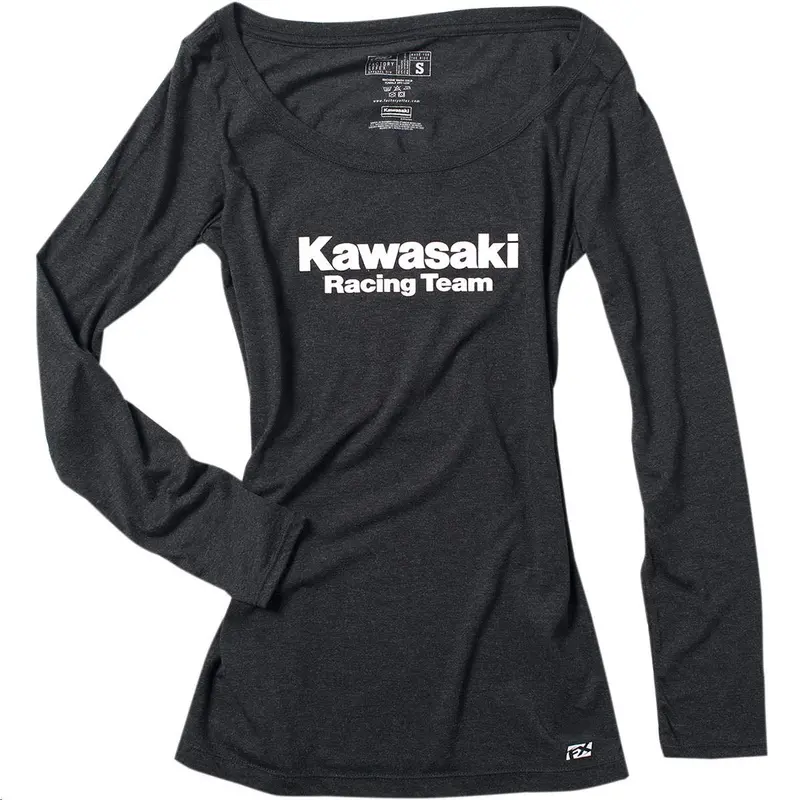 Factory Effex Women's Kawasaki Racing Long Sleeve Shirt (Black, Medium)#20-87112 1