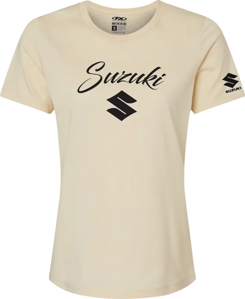 Factory Effex Women's Suzuki Script T-Shirt Heather Cream Xl#27-87446 1