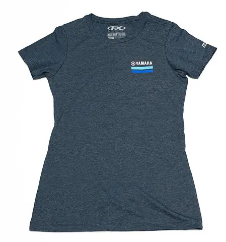 Factory Effex Yamaha Chevron Women's T-Shirt Heather Navy (Xl)#22-87236 1