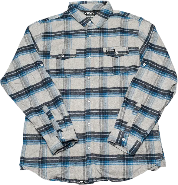 Factory Effex Yamaha Flannel Shirt Blue/Gray Medium#22-85222 1