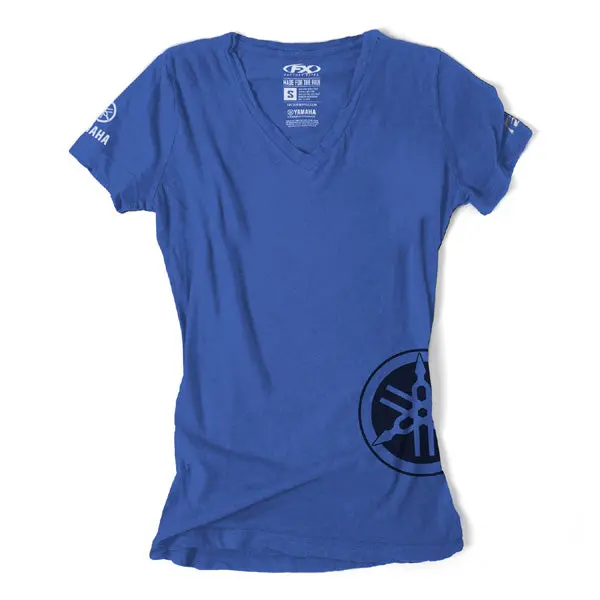Factory Effex Yamaha Fork Womens T- Shirt / Blue (Xl)#17-87246 1