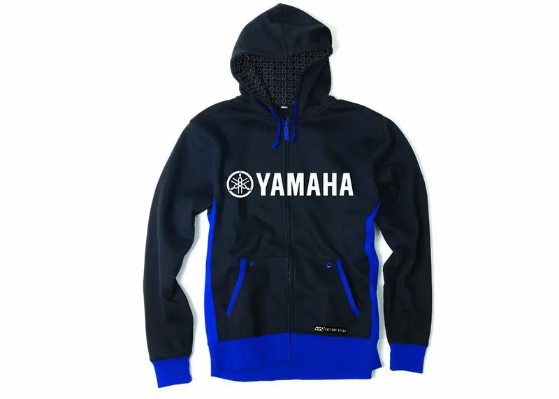Factory Effex Yamaha Lined Hooded Zip-Up Sweatshirt (Black/Blue, Xxl)#16-88246 1