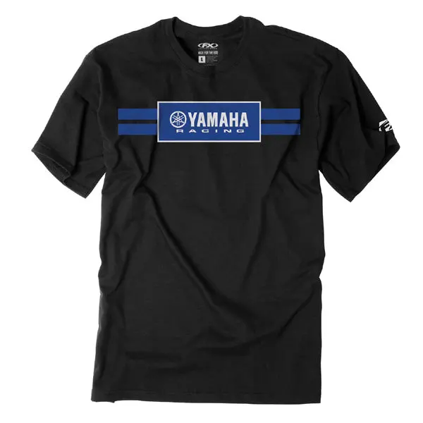 Factory Effex Yamaha Racing Stripes T- Shirt / Black (Xxl)#19-87208 1