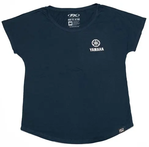 Factory Effex Yamaha Tuning Fork Women's Dolman Shirt Navy (S)#22-87240 1