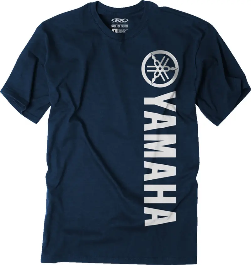 Factory Effex Yamaha Vertical T-Shirt Heather Navy Large#27-87224 1