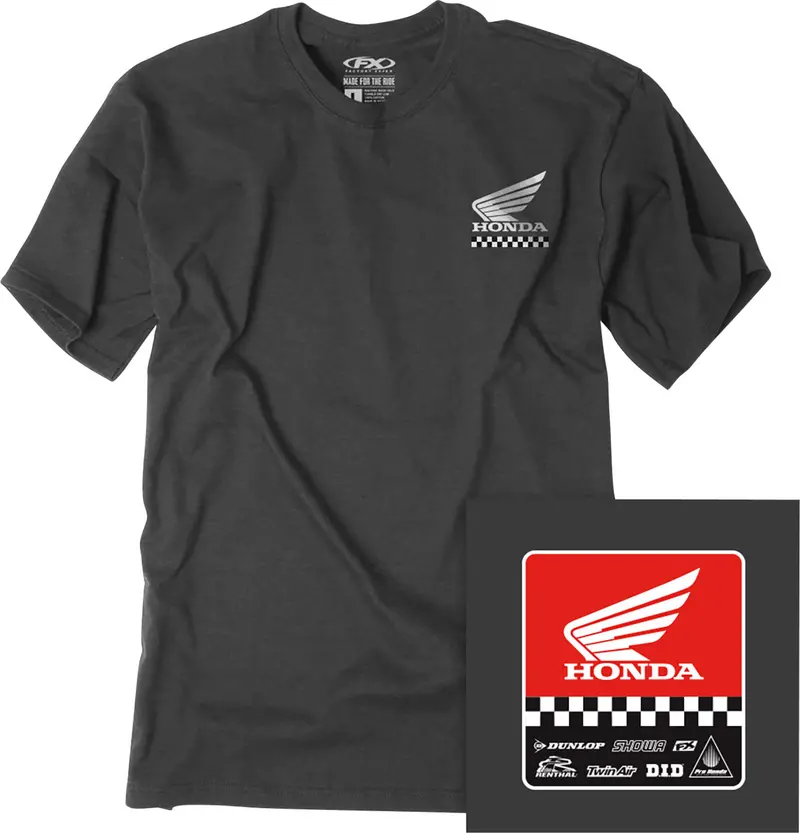 Factory Effex Youth Honda Starting Line T-Shirt Heather Charcoal#27-83302 1