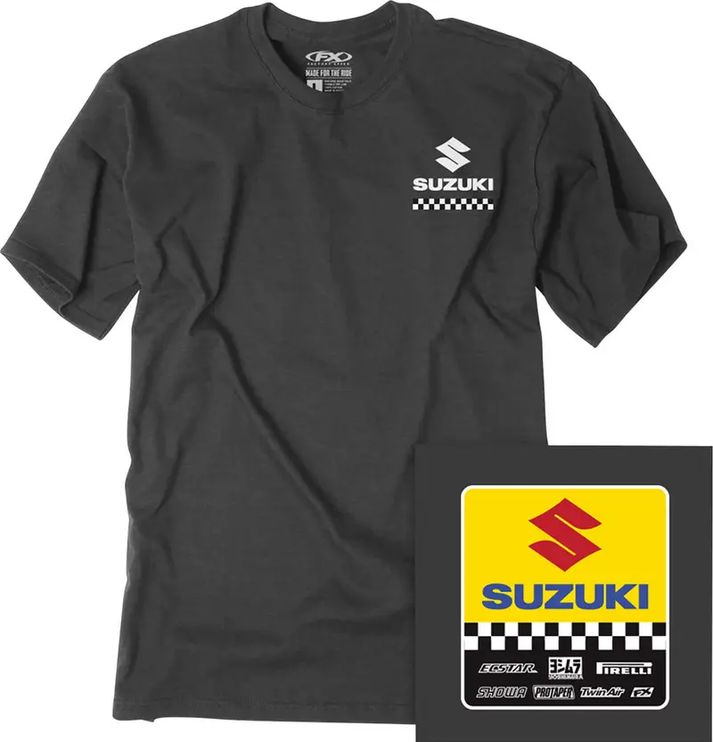 Factory Effex Youth Suzuki Starting Line T-Shirt Heather Charcoal#27-83404 1