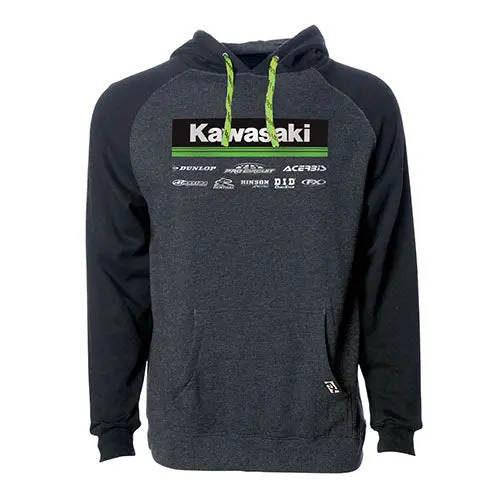 Factory Fx 2021 Kawasaki Racewear Pullover / Charcoal-Black Xl#24-88126 1