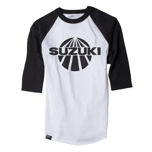 Fx Suzuki Vintage Baseball T-Shirt / White-Black (Xxl)#17-87438 1