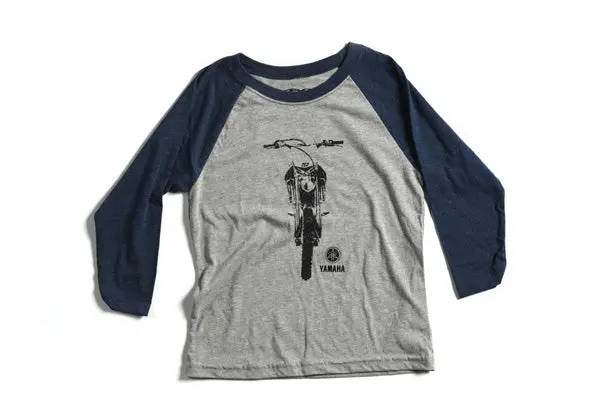 Fx Yamaha Bike Youth Baseball Shirt / Navy-Heather Gray (M)#21-83212 1